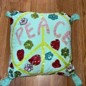 Davenport Home Furnishings Peace Beaded Pillow